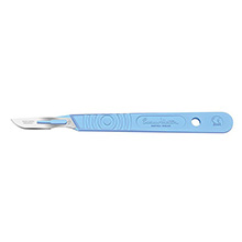 Swann Morton Disposable Scalpel, Stainless, Sterile, Size 10, Blue Handle, 10/bx. MFID: SM0501