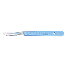 Swann Morton Disposable Scalpel, Stainless, Sterile, Size 21, Blue Handle, 10/bx. MFID: SM0507