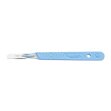 Swann Morton Disposable Scalpel, Stainless, Sterile, Size 14, Blue Handle, 10/bx. MFID: SM0519
