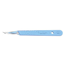 Swann Morton Disposable Scalpel, Stainless, Sterile, Size 15A, Blue Handle, 10/bx. MFID: SM0520