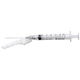 TERUMO SurGuard 3 Hypodermic 3cc Syringe with Safety Needle, 22G x 1", 100/bx, 4 bx/cs. MFID: SG3-03L2225