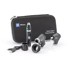 Welch Allyn 3.5V Diagnostic Set: PanOptic Basic LED Ophthalmoscope, MacroView Basic LED Otoscope, Li-Ion USB Handle, Hard Case. MFID: 71-PM2LXU-US