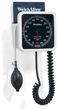 Welch Allyn TYCOS 767 Wall Aneroid Sphygmomanometer with One-Piece Adult Cuff. MFID: 7670-01