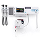 Welch Allyn CONNEX Integrated Wall System: Masimo SpO2, MacroView Otoscope, PanOptic Ophthalmoscope, SureTemp Plus. MFID: 84MTVX2-US