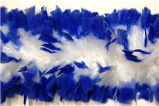 A blue and white large Turkey Ruff Boa