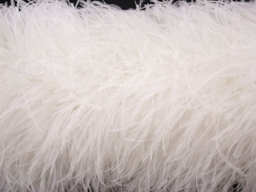 10 Ply OSTRICH FEATHER BOA - WHITE 2 Yards; Costumes/Hats/Craft/Bridal/Trim  72 
