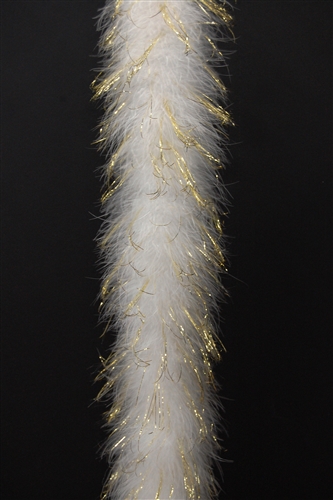 White Marabou Boa Gold Lurex