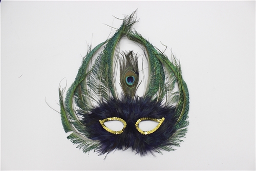 feather mask with peacock feather