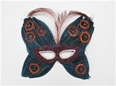 feather mask with peacock feather