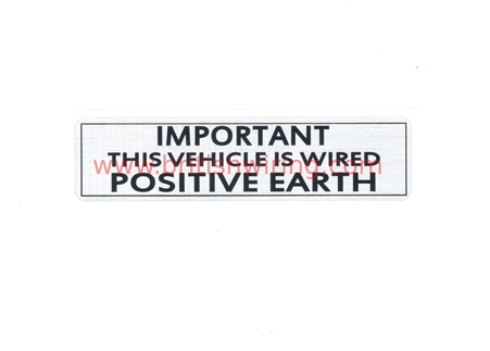 Positive Earth Sticker