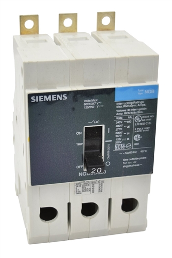 Siemens NGB3B020 Circuit Breaker Refurbished
