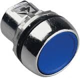 Sprecher + Schuh D7M-FA6PX01 - Pushbutton, Metal, Flush, Non-Illum., Main., Blue Cap, 1NC