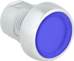 Sprecher + Schuh D7M-LFA6PN5BX11E - Pushbutton, Metal, Flush, Illuminated, Main., Blue Lens, 120V AC LED, 1NOEM 1NC