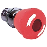 Sprecher + Schuh D7M-LMT44PN5RX10 - Pushbutton, Metal, 40mm Mush. 2-Pos., Illuminated, Twist-Release, Red Lens, 120V AC LED, 1NO