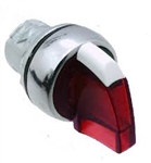 Sprecher + Schuh D7M-LSB34PN7RX11 - Selector Switch, Metal, 3-Position, Std. Knob, Spring left/right, Illuminated, Red, 240V AC LED, 1NO 1NC
