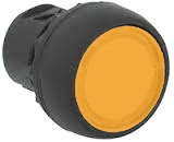 Sprecher + Schuh D7P-LFA0PN3YX02 - Pushbutton, Plastic, Flush, Illuminated, Main., Amber Lens, 24V AC/DC LED, 2NC