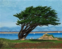"Pacific Grove Cypress", Original Oil Painting by Lisa Bloomingdale Bell