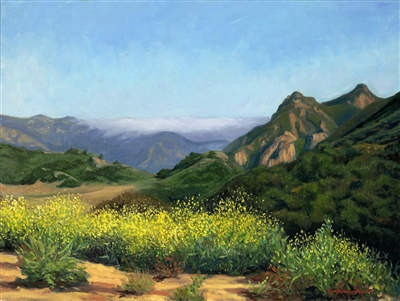 "Drifting Fog, Malibu Hills", Original Oil Painting by Lisa Bloomingdale Bell