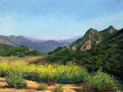 "Drifting Fog, Malibu Hills", Original Oil Painting by Lisa Bloomingdale Bell