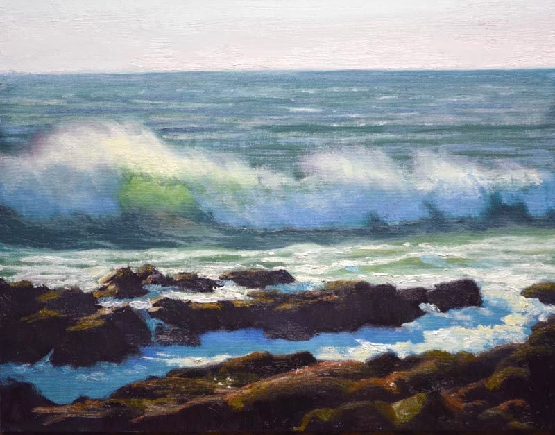 Seafront painting Sea painting oil Seascape painting waves Ocean Oil Painting Wave original art Coastal outlets painting impressionism oil