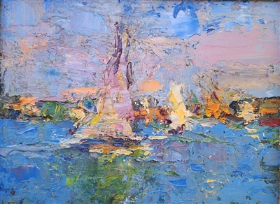 "Light Breeze, Marina Del Rey", Greg Carter Oil Painting