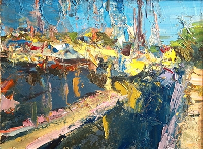 "Morning, Marina Del Rey", Greg Carter Oil Painting