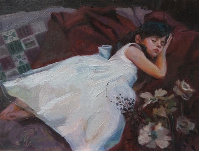 "After the Party", Figurative Oil Painting by C.M. Cooper