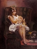 "My Favorite Doll", Figurative Oil Painting by C.M. Cooper