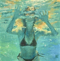 "Drop the Stone",  Impressionist Oil Painting by E.E. Jacks