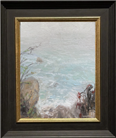 "Laguna in Mist",  Contemporary Abstracted Seascape Painting by E.E. Jacks
