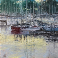 "The Marina",  Impressionist Seascape Painting by E.E. Jacks