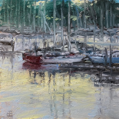 "The Marina",  Impressionist Seascape Painting by E.E. Jacks