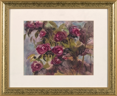 "Pasadena Roses", Shirley Flynn Watercolor Painting