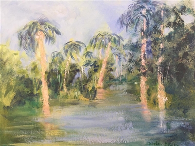 "Florida Landscape", Shirley Flynn Oil Painting