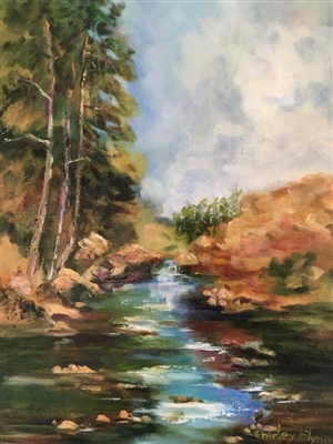 "And The Stream Ran Thru", Shirley Flynn Oil Painting
