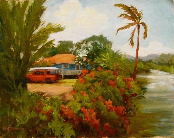 Print of Original Oil Painting Landscape Tropical Fine Art buy Impressionist Kauai