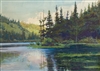 "Afternoon Light on Lower Twin Lake", Richard Humphrey Watercolor & Gouache Painting