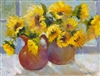 "Sunflowers in the Window", Still Life Oil Painting by Jennifer Hurley