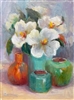 "Magnolias", Still Life Oil Painting by Jennifer Hurley