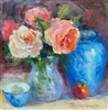 "Roses & Apple", Still Life Oil Painting by Jennifer Hurley