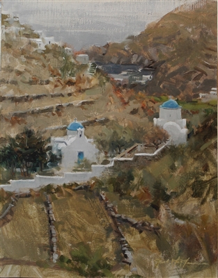 "In the Greek Islands (Sifnos)", Frank LaLumia Oil Painting