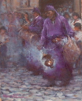 "Via Dolorosa, Antiqua, Guatemala", Frank LaLumia Oil Painting