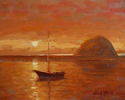 "Sunset, Morro Bay", Frank LaLumia Oil Painting