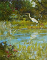 "Blue Heron", Frank LaLumia Oil Painting