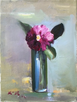 "Single Bloom", M Kathryn Massey still life oil painting