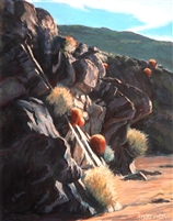 "Mojave Red Barrels", Original Landscape Painting