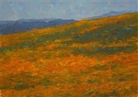"Poppy Field", Mark Roberts Landscape Oil Painting
