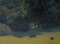 "Spring Study", Mark Roberts Pastoral Landscape Oil Painting