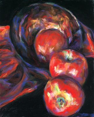"Red, Red, Red.....Tumble", Soft Pastel Painting by Susan E. Roden