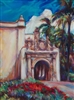 "Red Posies+Prado", Soft Pastel Painting by Susan E. Roden
